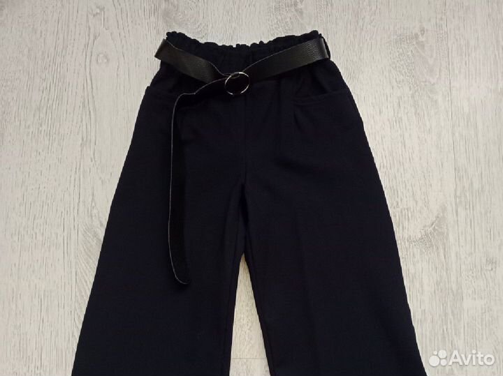 Брюки палаццо теплые для девочки школьные 128