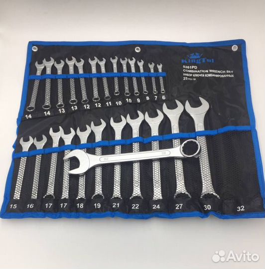 Набор комбинированных ключей KingTul 6-32 мм. 25пр