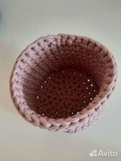 Корзинка из трикотажной пряжи