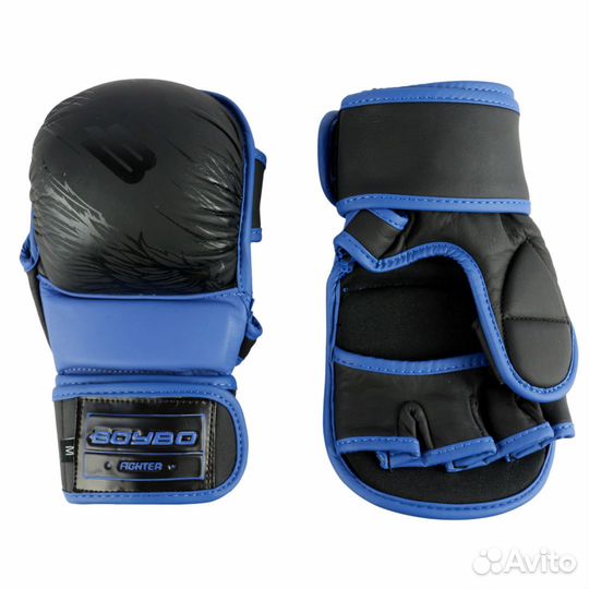 Перчатки мма BoyBo Wings черно-синии (р. S)