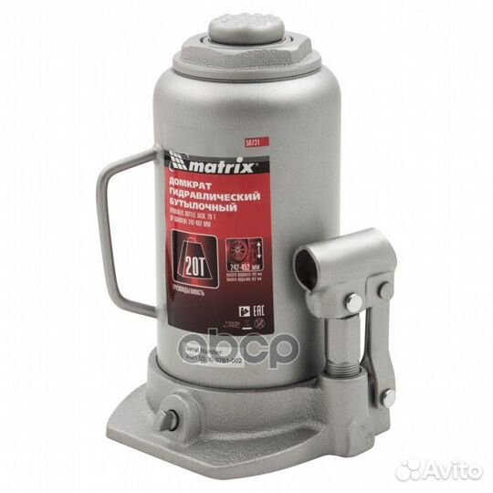 Домкрат 20 тн гидравлический (242-452 мм) Матрикс