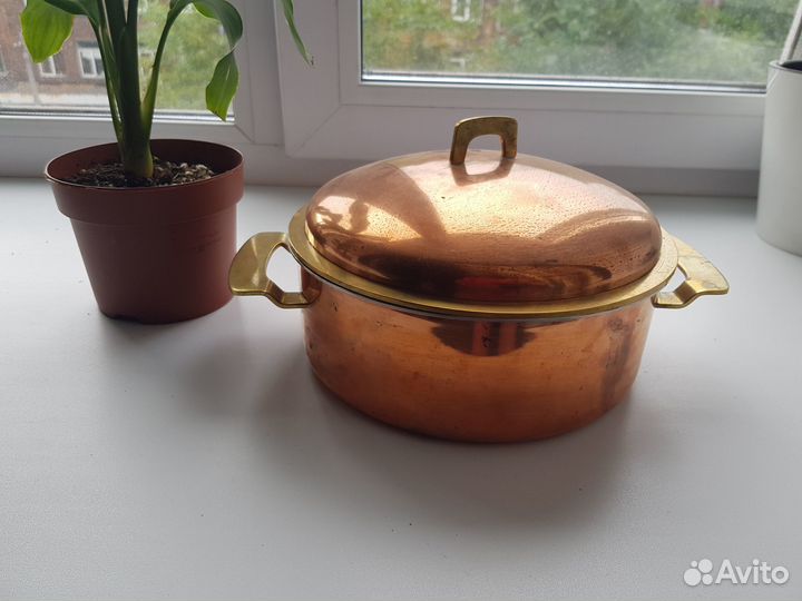 Медная кастрюля,Италия,винтаж
