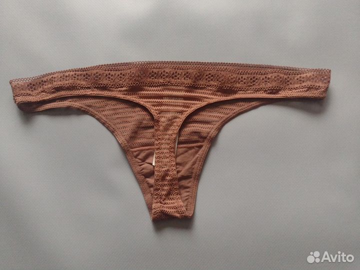 Новые женские трусы стринги Oysho M/44-46 коричнев