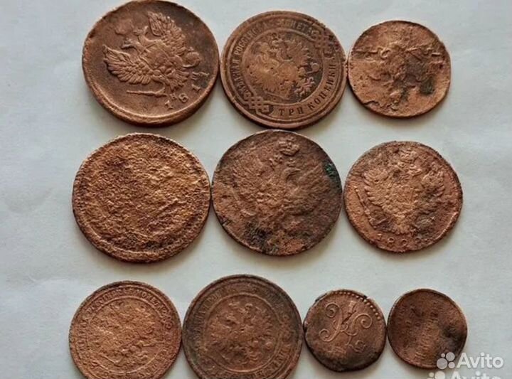 10 Царских монет Империя Оригинал. От Павла 1