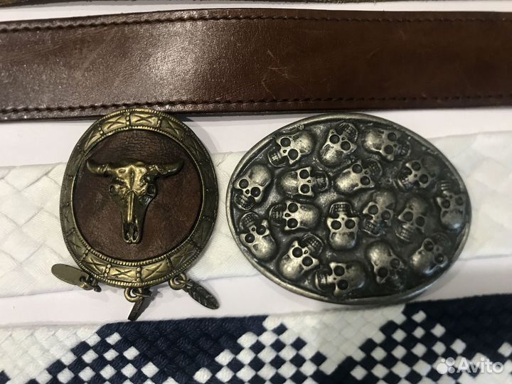 Ремни кожа и пряжки винтаж