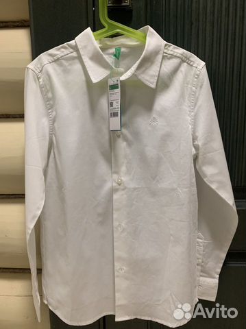 Белая рубашка Benetton новая размер 140