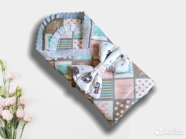 Конверт-одеяло с уголком на выписку из роддома