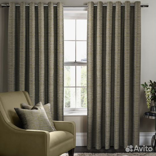 Шторы на люверсах канвас