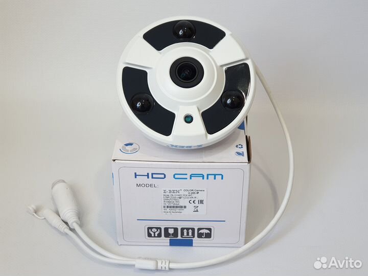 Камера IP панорамная fisheye 5 Мп PoE с микрофоном