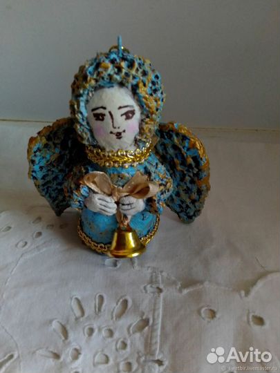 Подарок Ангел рождественский с колокольчиком