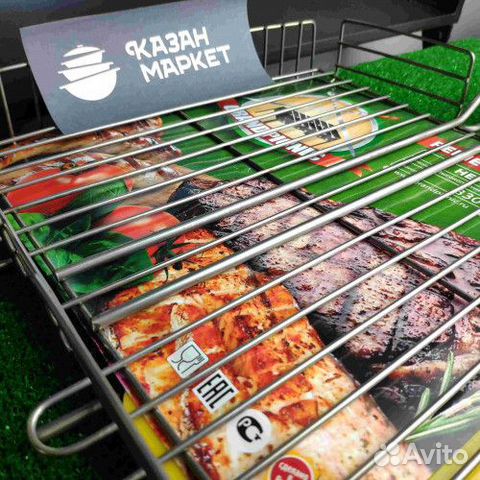 Решетка гриль барбекю из нержавейки, 390*350 мм