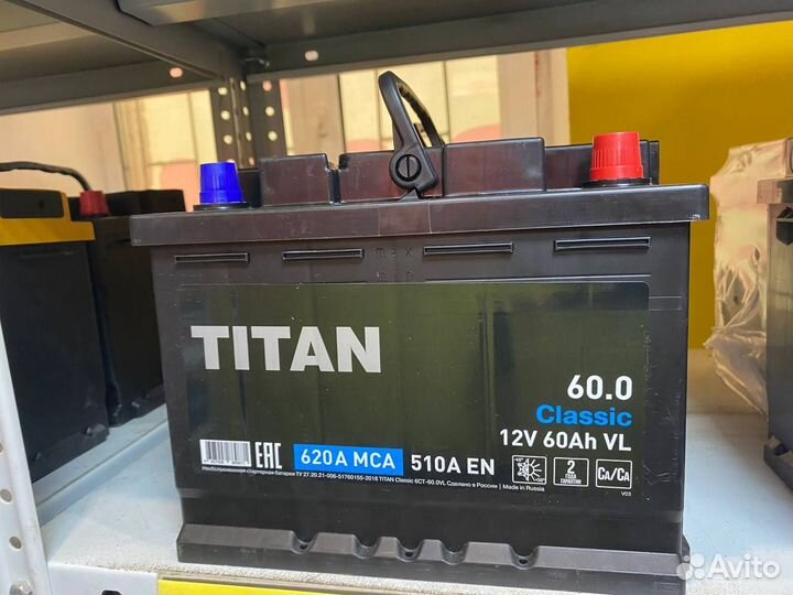 Аккумулятор Titan Classic 60 обратной полярности