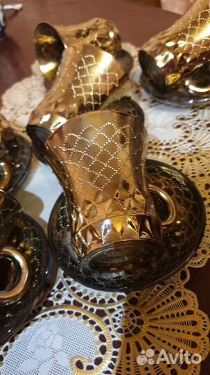 Чайно кофейный сервиз стекло