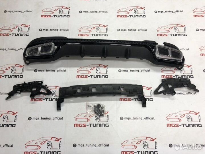 Диффузор с насадками Mercedes 212 Е63s AMG black