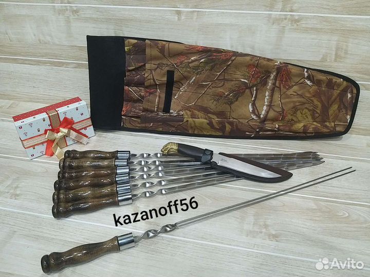 Охотничий нож и шампура / подарок шефу