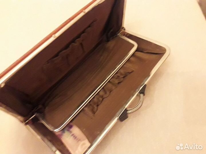 Антикварная сумка-клатч из натуральной кожи 1930-е