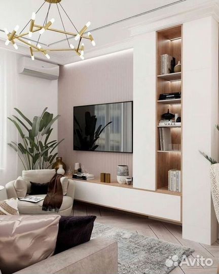 TV зона со шкафами на заказ