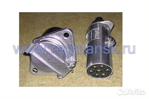 Разъём прицепа вилка+розетка газ, ЗИЛ, камаз, нефаз, маз, урал, краз, трактора, иномарки, 7-ми конта