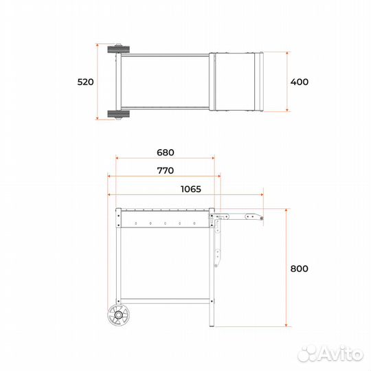 Мангал Gratar MAH 202 с колёсами