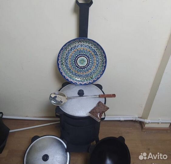 Чугунный казан и печь 12 литров