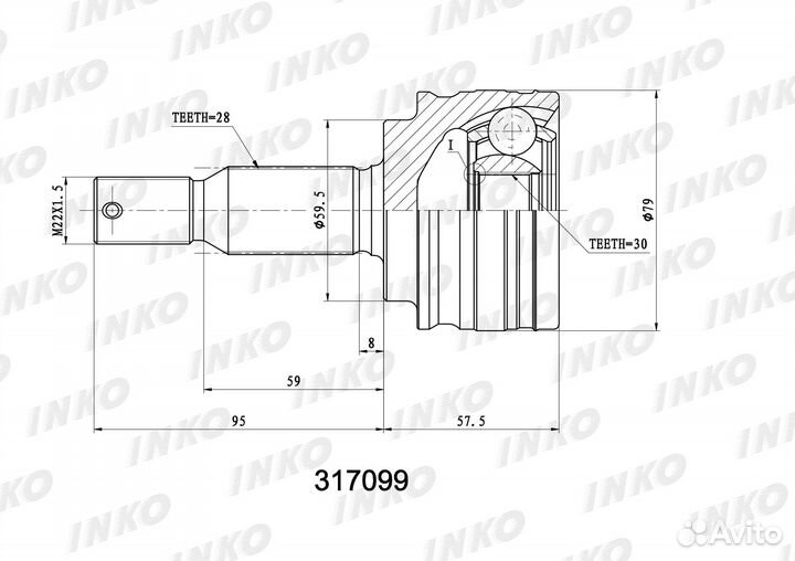 ШРУС наружный mitsubishi lancer 2007