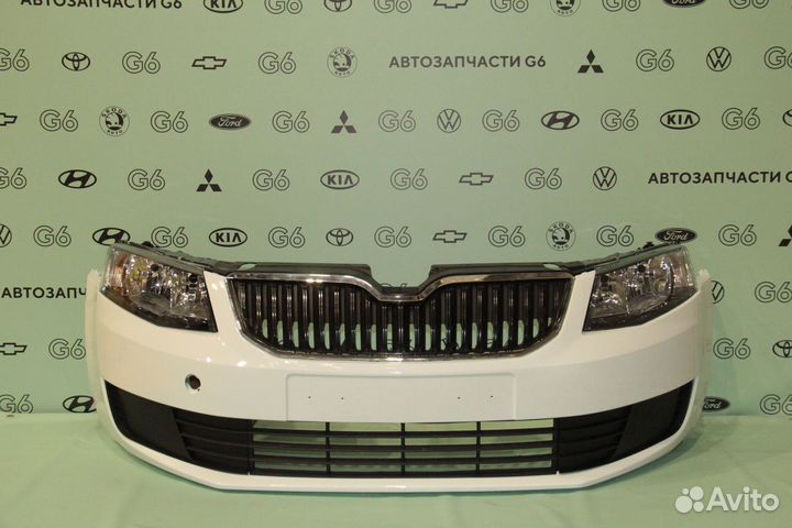 Бампер передний Белый Skoda Octavia 2013 - 2017