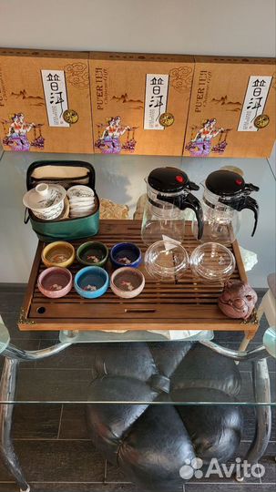 Чайный набор: пиалы, гайвань, гунфу чайник и т.д