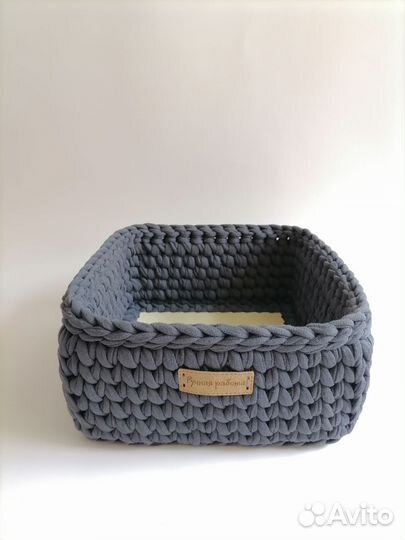 Корзинки вязаные квадратные