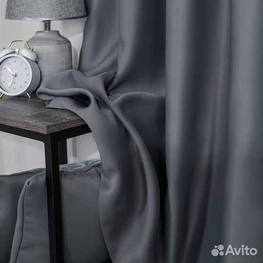 Шторы блэкаут амадео серый новые пошив