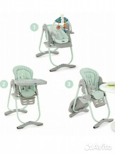 Стульчик для кормления chicco polly magic 0+