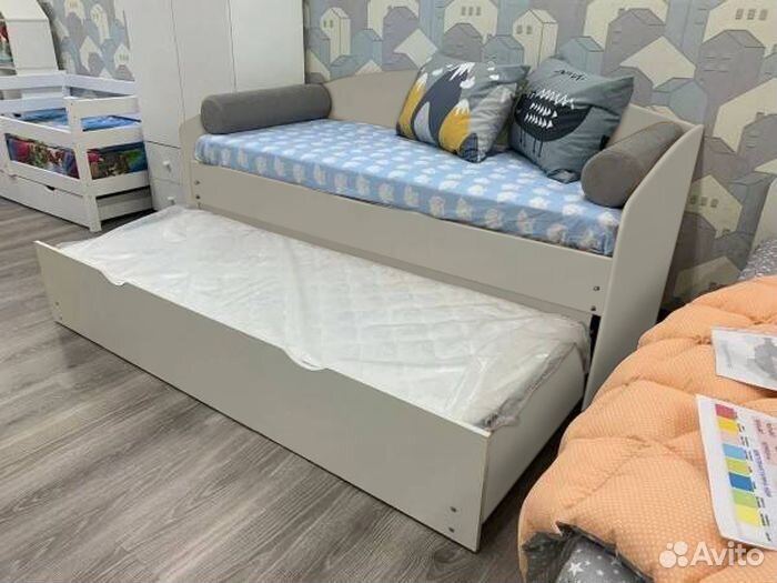 Кровать лдсп выкатное место без мягкой спинки детс