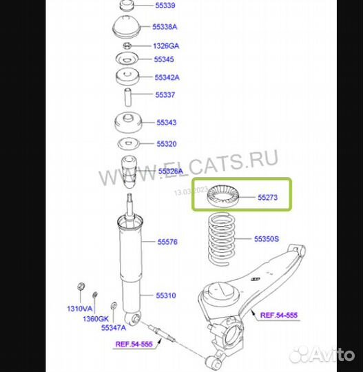 Прокладка верхняя задней пружины Santa-Fe тагаз