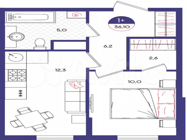 1-к. квартира, 36,1 м², 3/25 эт.