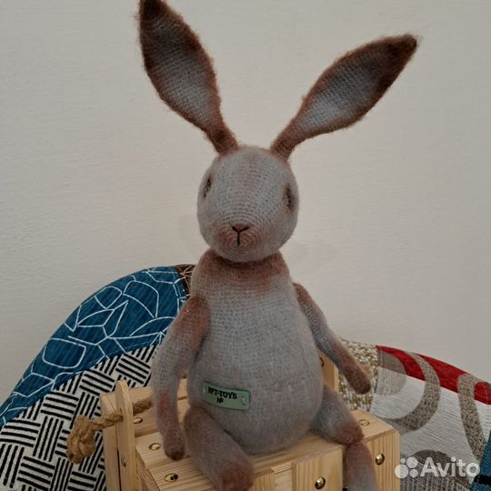 Мягкая игрушка, Кролик, вязаная ручной работы