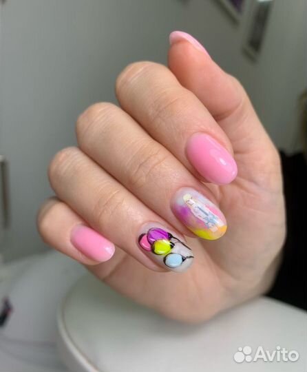 Маникюр с укреплением гелем и покрытием