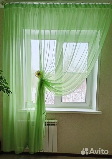 Штора тюль из полуорганзы 4,0 м новая