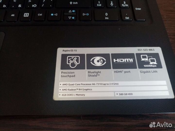 Ноутбук acer es1 523 60ls