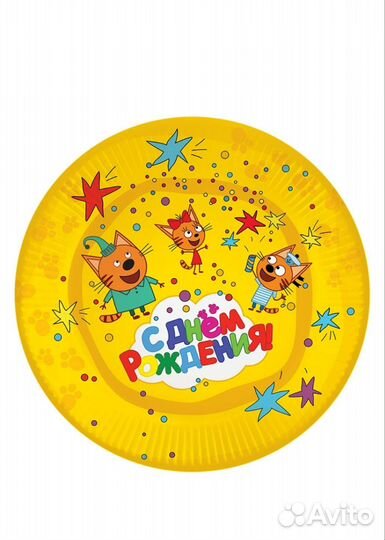 Набор детской посуды Три кота.Посуда для праздника