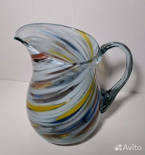Кувшин цветное стекло СССР