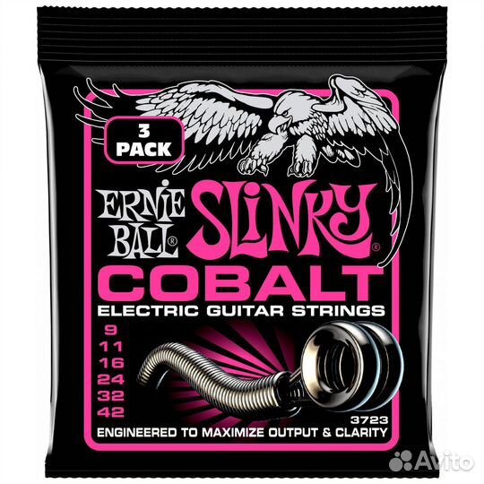 Ernie ball 3723 Cobalt Slinky Super 3 Pack 9-42