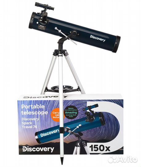 Телескоп Levenhuk Discovery Spark Travel 76 с кни