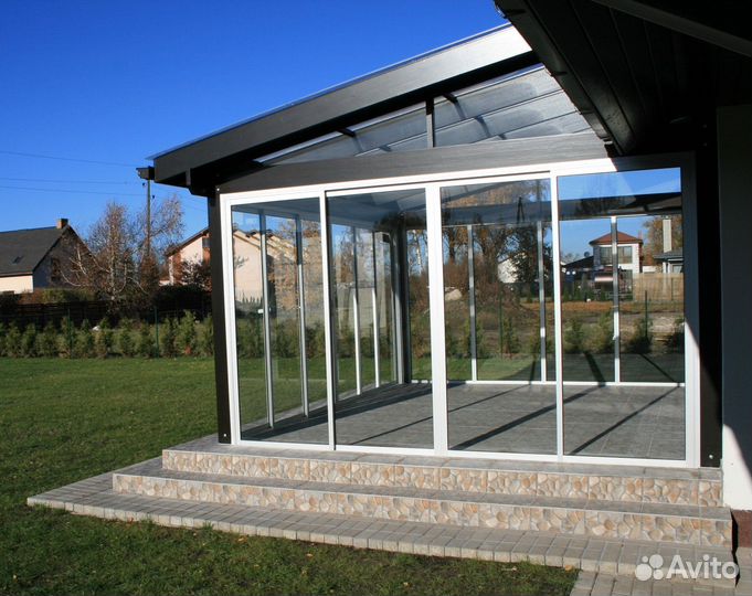 Раздвижное и панорамное остекление. Алюминиевые конструкции