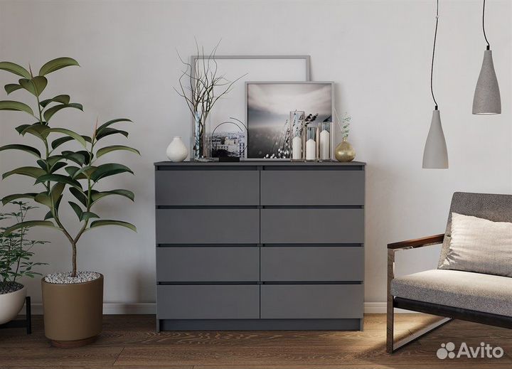 Комод (1,2м) Белый (Графит) 1200.8