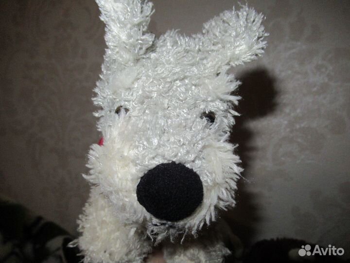 Плюшевый щенок малыш с банданой на шее