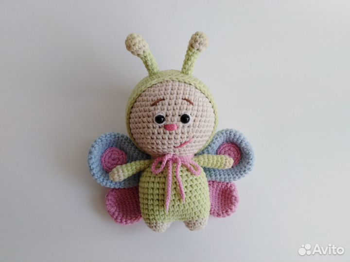 Бабочка вязаная игрушка амигуруми