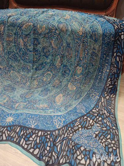 Шелковый платок шаль hermes 140см франция