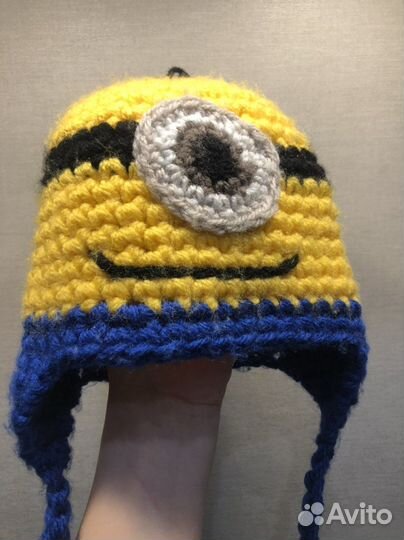 Шапка Миньон теплая детская