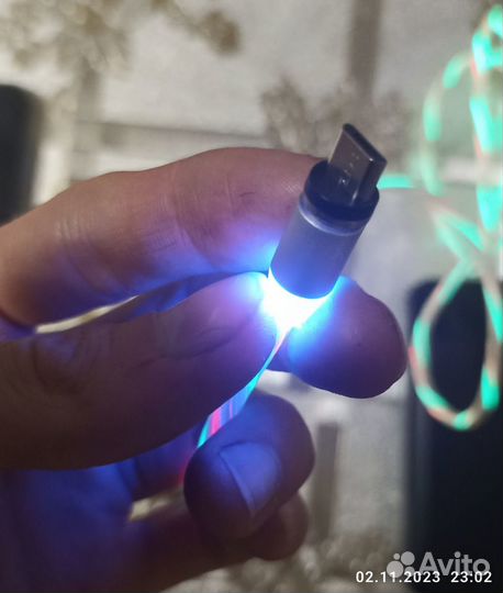 Магнитный кабель с подсветкой Micro USB