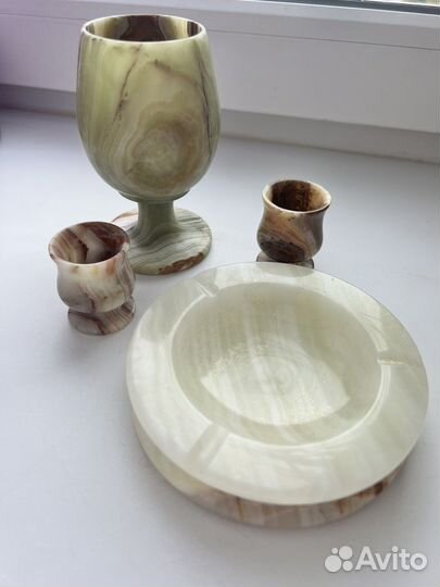 Рюмки фужер пепельница из оникса