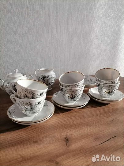 Ваза, сервиз чайный Жемчужный